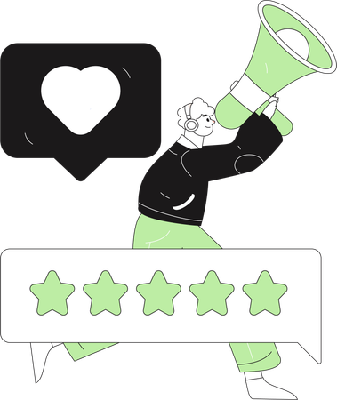 Man makes purchase alert  Illustration