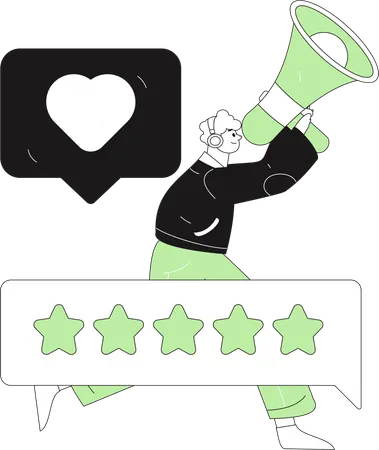Man makes purchase alert  Illustration