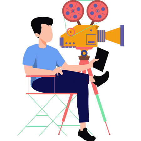 Man making a video  Illustration