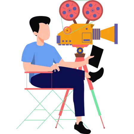 Man making a video  Illustration