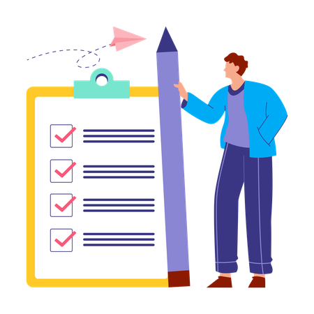 Man making Accountability list  Illustration