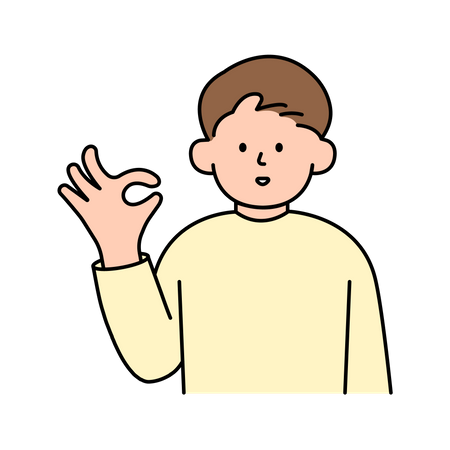 Man Making an OK Gesture  Illustration