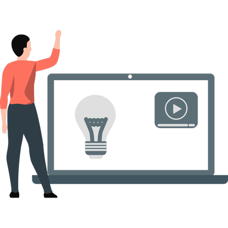 Man making business creative video  Illustration