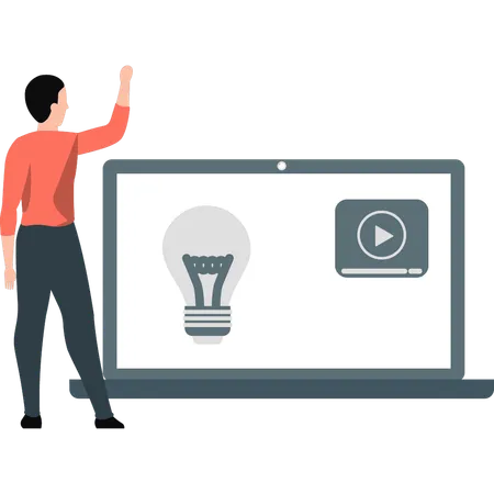 Man making business creative video  Illustration