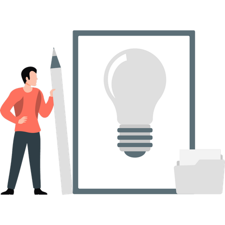 Man making business idea  Illustration