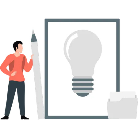 Man making business idea  Illustration