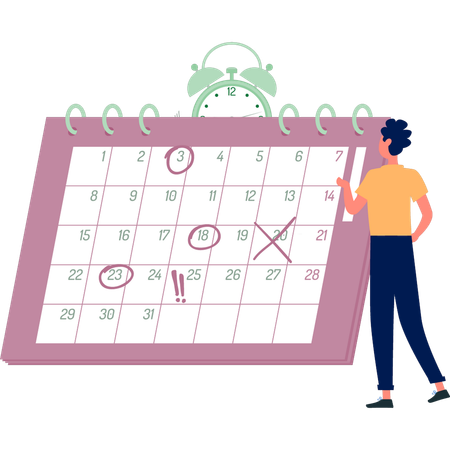 Man making business schedule  Illustration