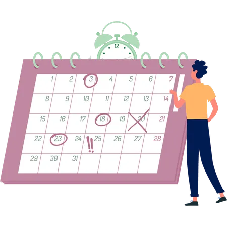 Man making business schedule  Illustration