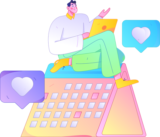 Man making business schedule  Illustration