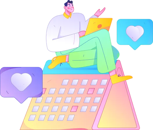 Man making business schedule  Illustration