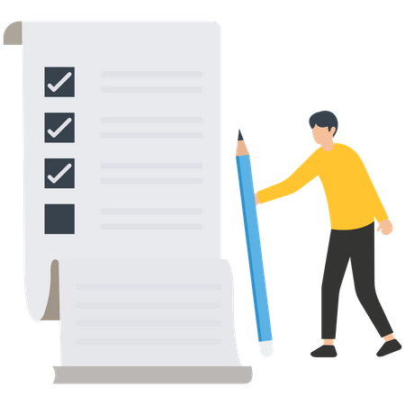 Man making business task list  Illustration