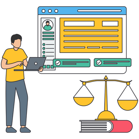 Man making Company Rules  Illustration