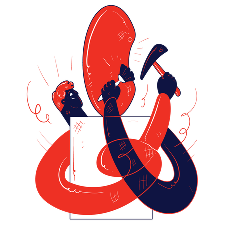 Man making designing sculpture  Illustration