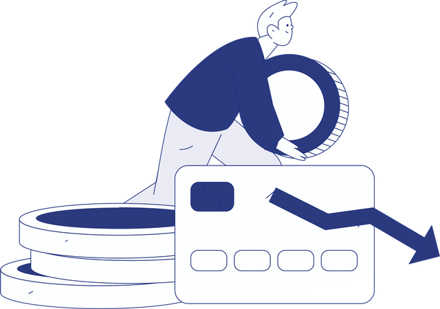 Man making finance expense payment  Illustration