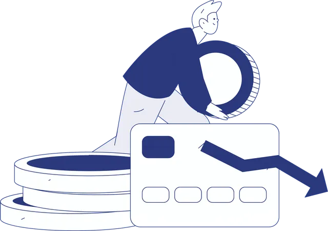 Man making finance expense payment  Illustration