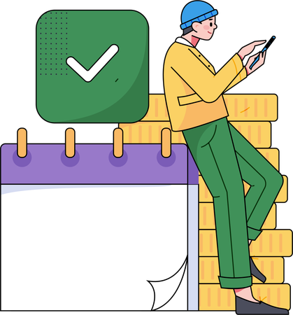 Man making financial schedule  Illustration