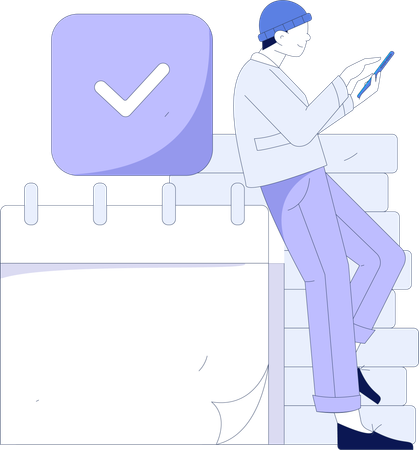 Man making financial schedule  Illustration