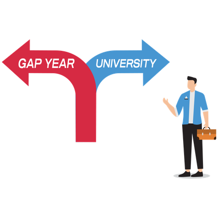 Man making graduation decision  Illustration