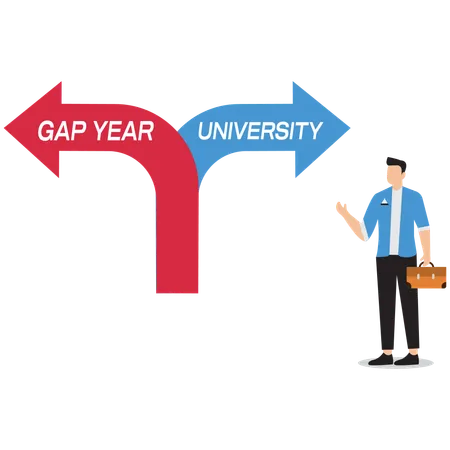 Man making graduation decision  Illustration