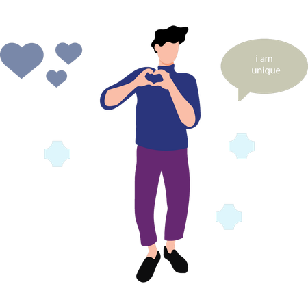 Man Making Heart With His Hands  Illustration
