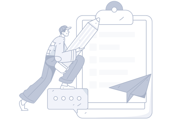 Man making list  Illustration