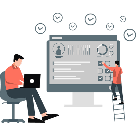 Man making meeting presentation  Illustration