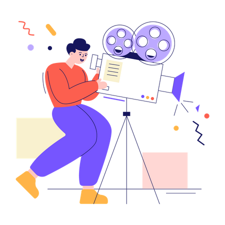 Man making movie  Illustration