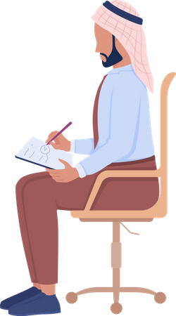 Man making notes  Illustration