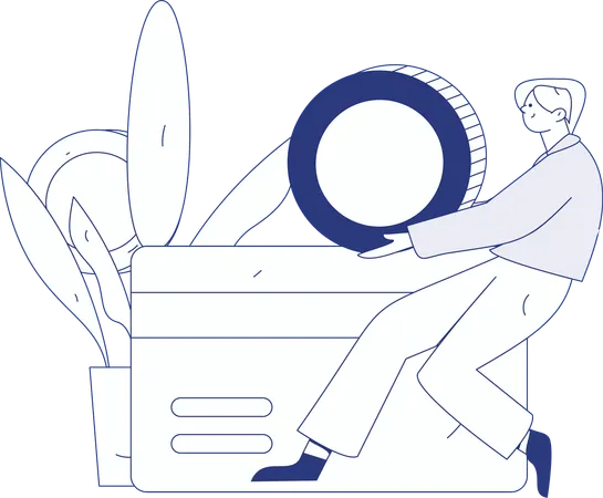 Man making online purchases  Illustration
