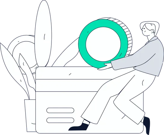 Man making online purchases  Illustration