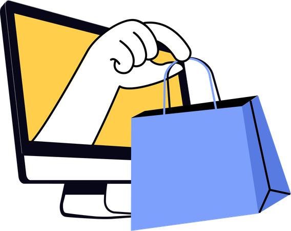 Man making online purchases  Illustration