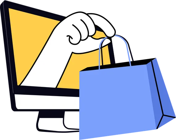 Man making online purchases  Illustration