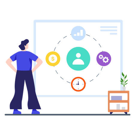 Man making plan of investment  Illustration