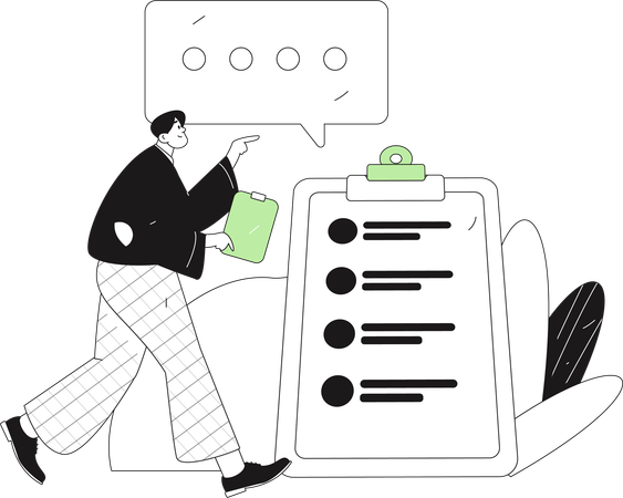 Man making planning list  Illustration