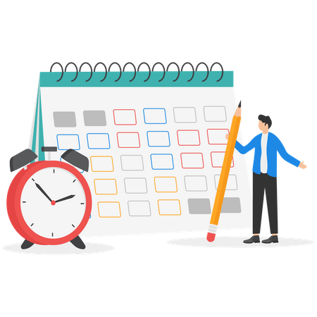 Man making planning schedule  Illustration