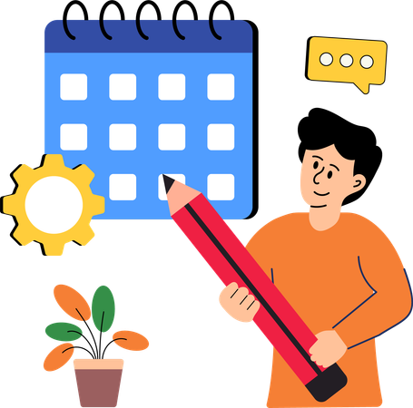 Man making Sale Plan  Illustration