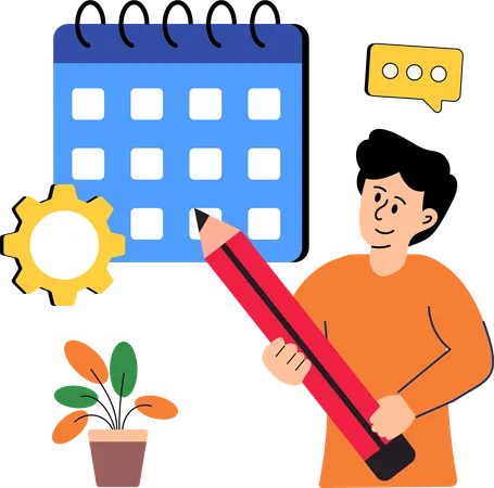 Man making Sale Plan  Illustration