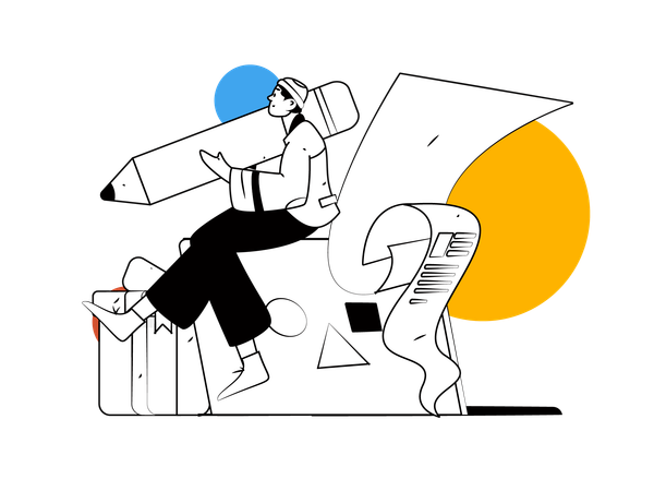 Man making shopping list  Illustration