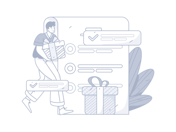 Man making shopping list  Illustration