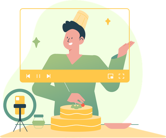 Man Making social media Content  Illustration