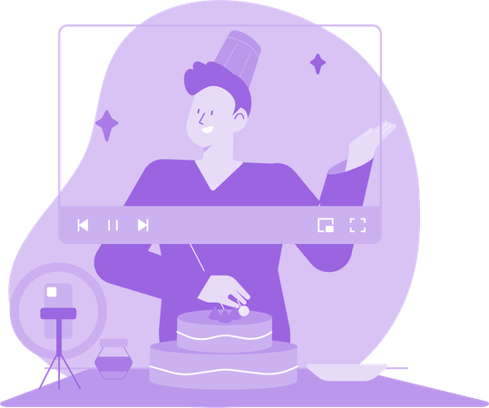 Man Making social media Content  Illustration