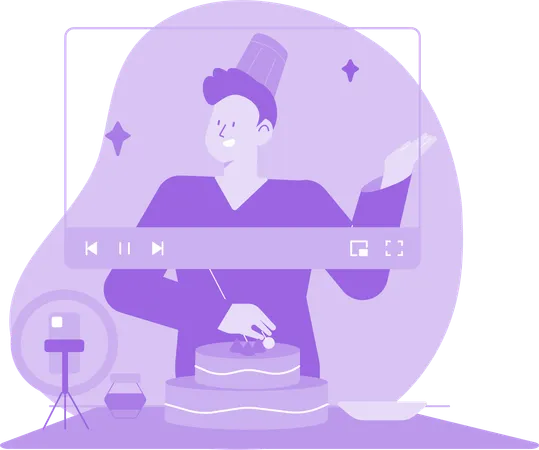 Man Making social media Content  Illustration