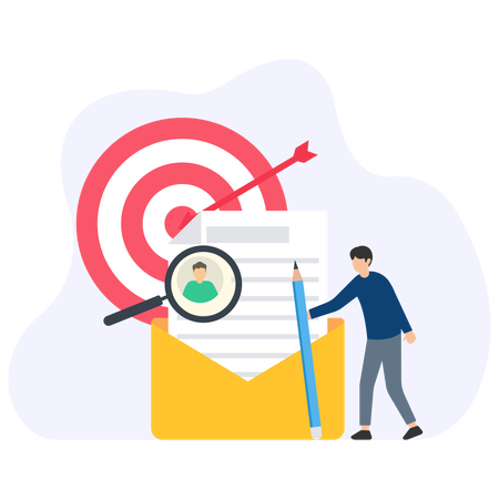 Man making target audience mail  Illustration