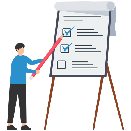 Man making task list  Illustration