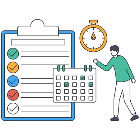 Man making Task management  Illustration