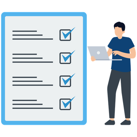 Man making Task  schedule  Illustration