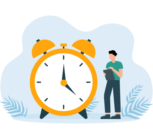 Man making task schedule with Time deadline  Illustration