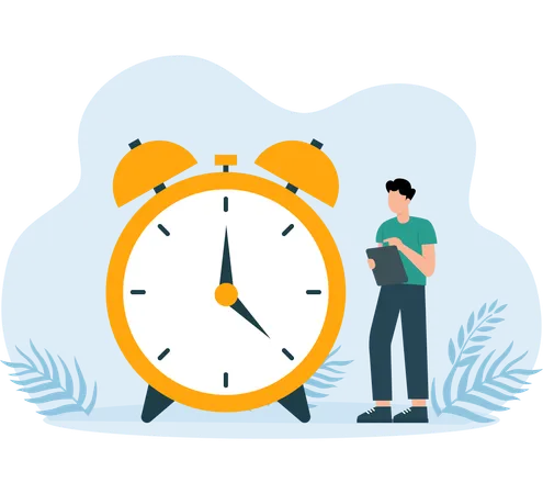 Man making task schedule with Time deadline  Illustration