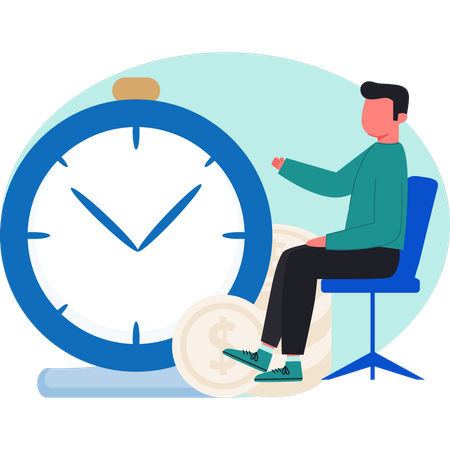 Man making time management  Illustration