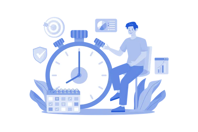 Time Management Illustration Concept On White Background Illustration